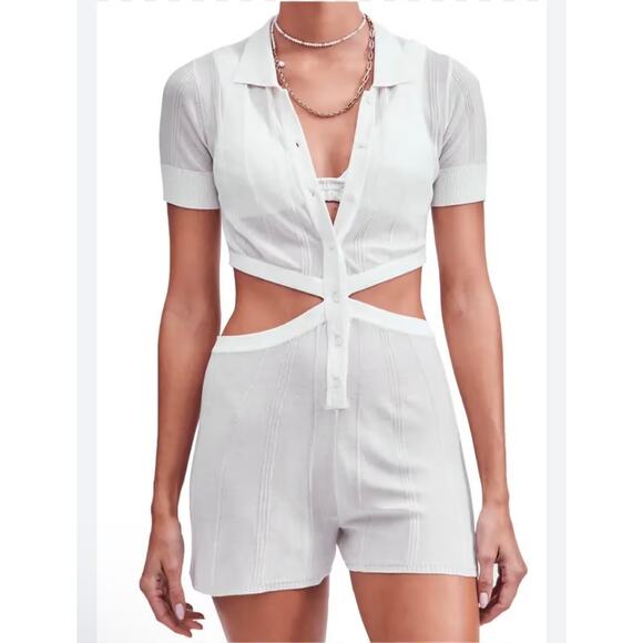 Devon Windsor Mia Tencel Romper White Small - Picture 1 of 5